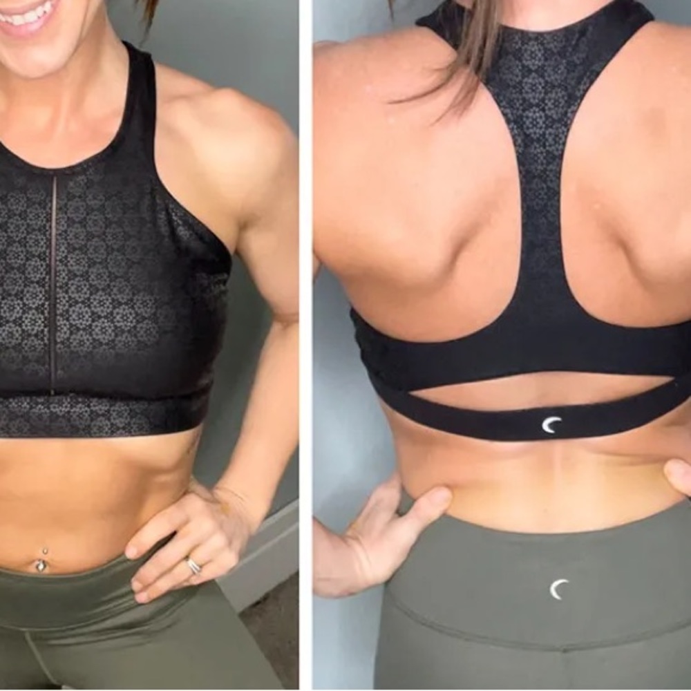 Zyia Active Black Flower Power Sports Bra